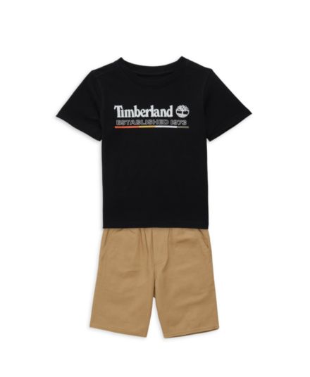 Футболка Little Boy's из двух частей с логотипом &amp; Комплект шорт Timberland