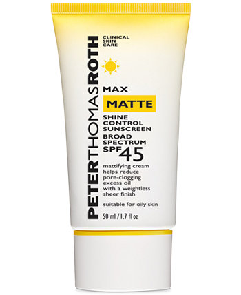 Солнцезащитный крем Max Matte Shine Control SPF 45, 1,7 унции. Peter Thomas Roth