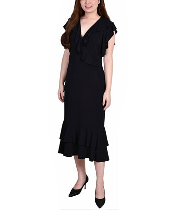Женское платье с короткими рукавами и оборками NY Collection