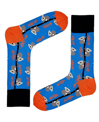 Men's Koala Novelty Colorful Unisex Crew Socks with Seamless Toe Design, Pack of 1 Love Sock Company