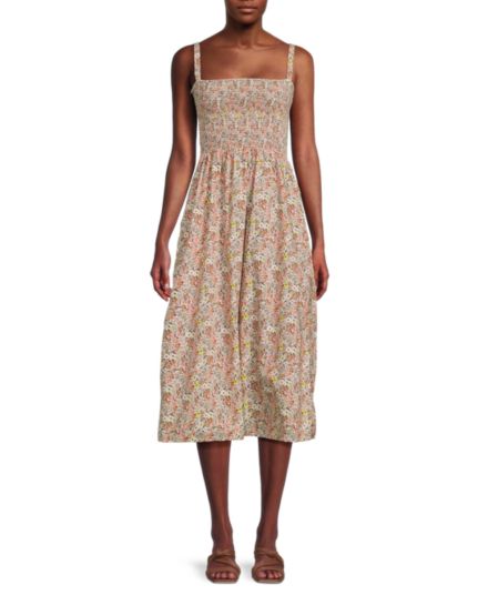 Хлопковое платье трапециевидной формы Embry с цветочным принтом пима Nation LTD