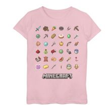 Girls 7-16 minecraft A Guide to Items Grid Graphic Tee Minecraft