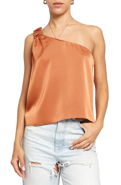 One-Shoulder Satin Tank Know One Cares