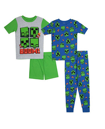 Шорты, футболка и пижама для больших мальчиков, комплект из 4 предметов Minecraft