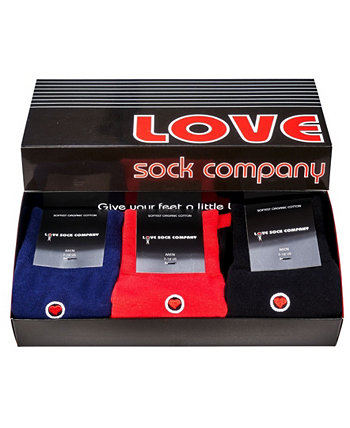 Мужские однотонные роскошные классические носки в подарочной упаковке, 3 шт. В упаковке Love Sock Company