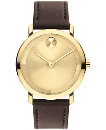 Мужские часы Bold Evolution 2.0 швейцарские кварцевые коричневые кожаные часы 40 мм Movado