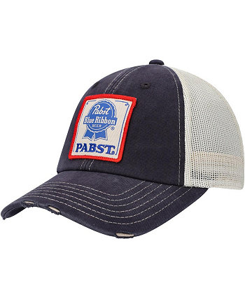 Men's Navy, Cream Pabst Blue Ribbon Orville Snapback Hat American Needle