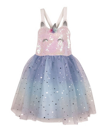 Омбре из фольги и платье-пачка с единорогом для маленьких девочек Pink & Violet