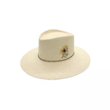 Соломенная шляпа от солнца Girasol с вышивкой FREYA