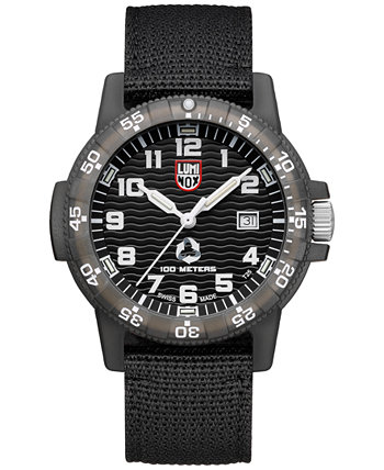 Мужские часы Swiss TIDE из переработанного океанического материала Eco Series с черным ремешком из ПЭТ, 44 мм Luminox