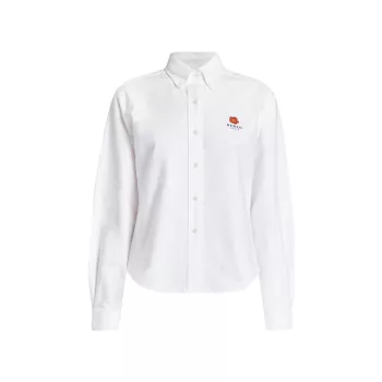 Приталенная оксфордская рубашка с логотипом Crest KENZO