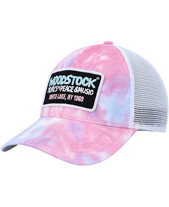 Men's Pink, White Woodstock Valin Trucker Snapback Hat American Needle