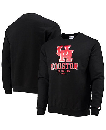 Мужская черная толстовка Houston Cougars Team Stack Power смешанный пуловер Champion