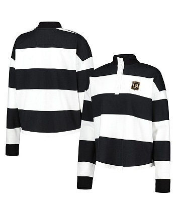 Women's White LAFC Radical Rugby Stripe Long Sleeve T-shirt Antigua