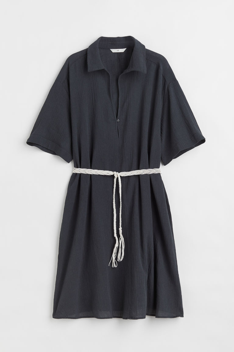 Платье-рубашка с поясом на завязках H&M