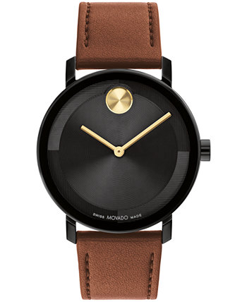 Men's Bold Evolution 2.0 Swiss Quartz Cognac Leather Watch 40mm Movado