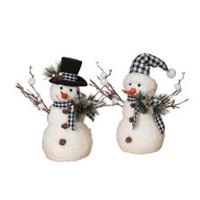 Комплект из 2 предметов Gerson Holiday Snowman with Pine & Fabric Bow GERSON & GERSON