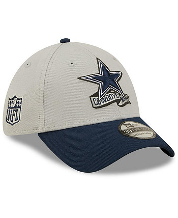 Мужская серая, темно-синяя шляпа Dallas Cowboys 2022 Sideline 39THIRTY Flex New Era