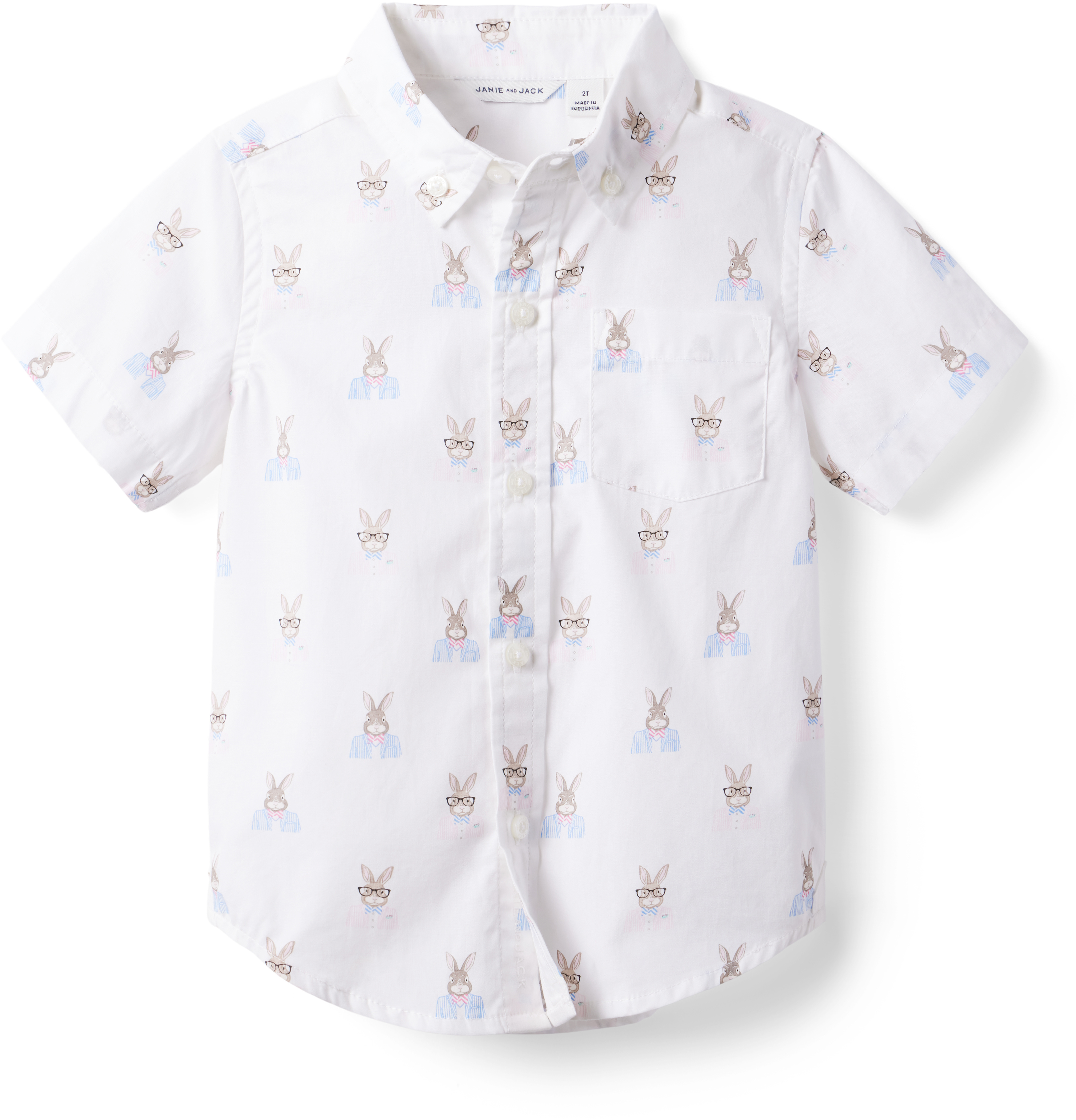 Рубашка на пуговицах с кроликом (для малышей/маленьких детей/больших детей) Janie and Jack