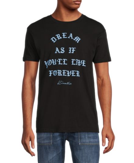 Хлопковая футболка с рисунком Dream As If You'll Live Forever Pima KINETIX