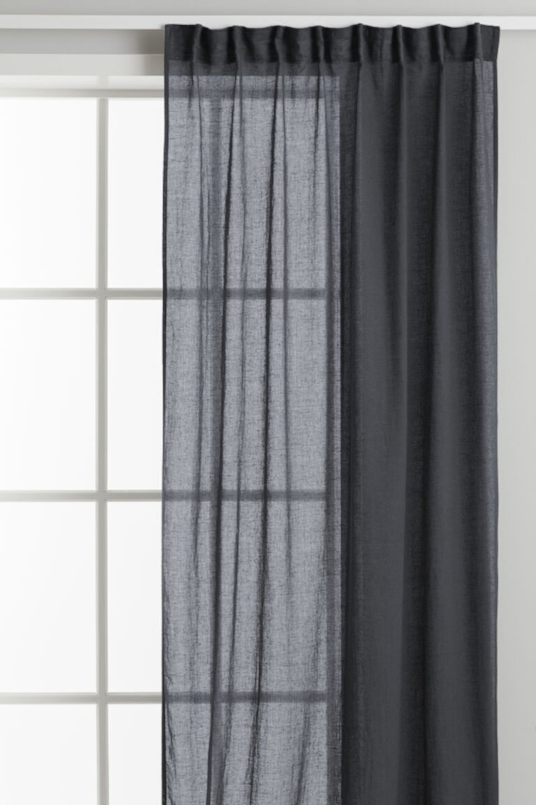 2-х комплектные шторы из смесового льна Multiway H&M