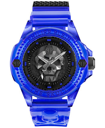 Мужские часы The $kull с синим прозрачным силиконовым ремешком 45 мм Philipp Plein