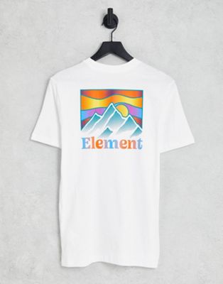 Белая футболка с принтом на спине Element Kass Element