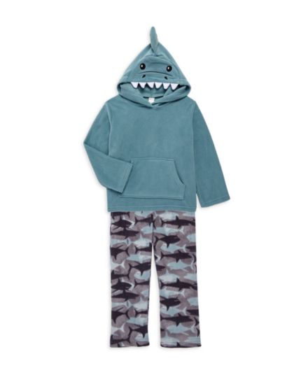 Little Boy's 2-Piece Whale Hoodie &amp; Pants Pajamas Set Petit Lem