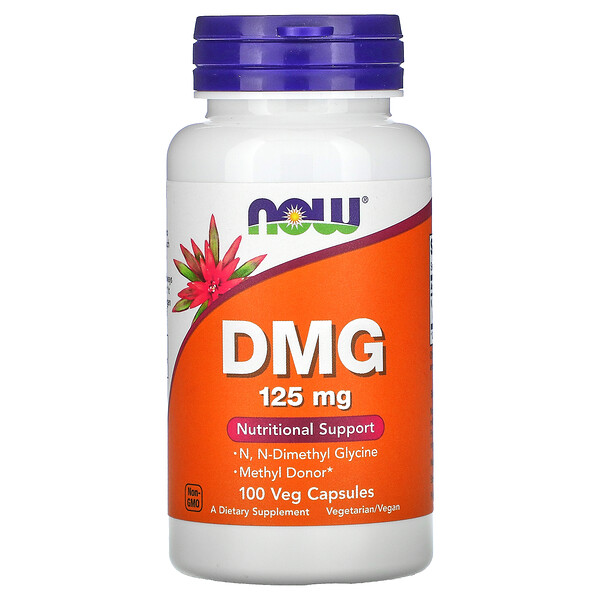 DMG, 125 мг, 100 растительных капсул NOW Foods