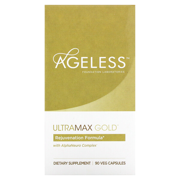 UltraMax Gold с комплексом AlphaNeuro, 90 растительных капсул Ageless Foundation Laboratories