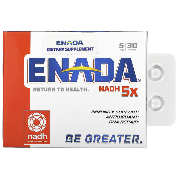 НАДН 5x, 5 мг, 30 таблеток ENADA