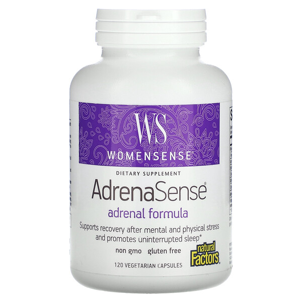 WomenSense, AdrenaSense, формула надпочечников, 120 вегетарианских капсул Natural Factors