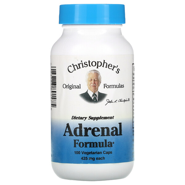 Adrenal Formula, 425 мг, 100 вегетарианских капсул Christopher's