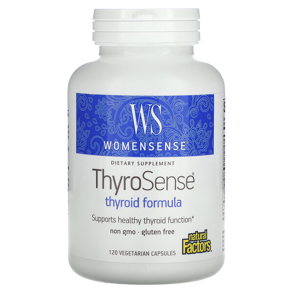 WomenSense, ThyroSense, формула для щитовидной железы, 120 вегетарианских капсул Natural Factors