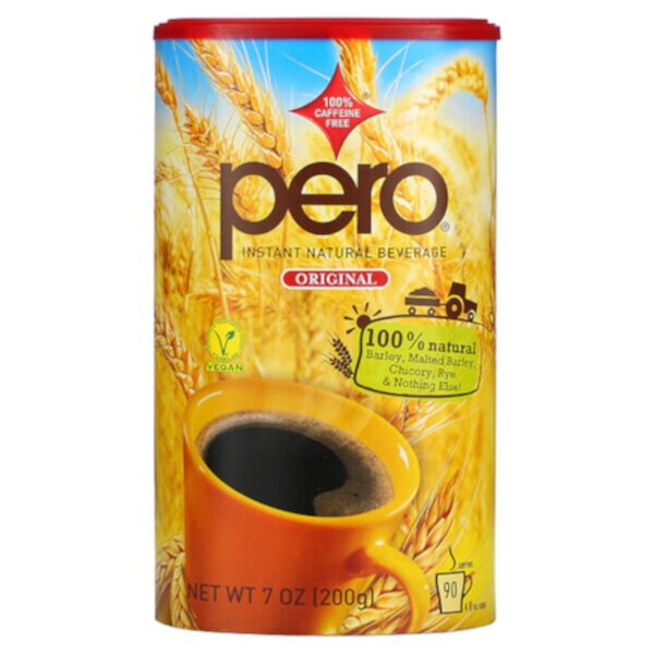 Растворимый натуральный напиток, оригинальный, без кофеина, 7 унций (200 г) Pero