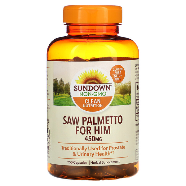 Whole Herb, Saw Palmetto, 450 мг, 250 капсул Sundown Naturals