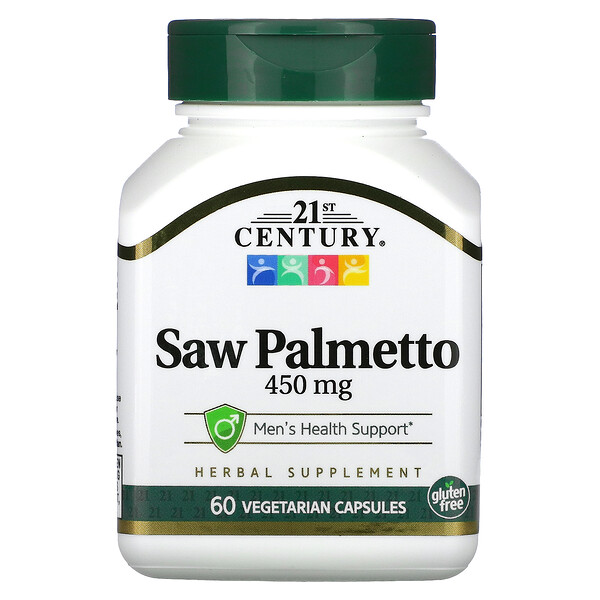 Saw Palmetto, 450 мг, 60 вегетарианских капсул 21st Century