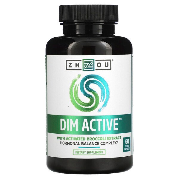 DIM Active, Комплекс гормонального баланса, 60 растительных капсул Zhou