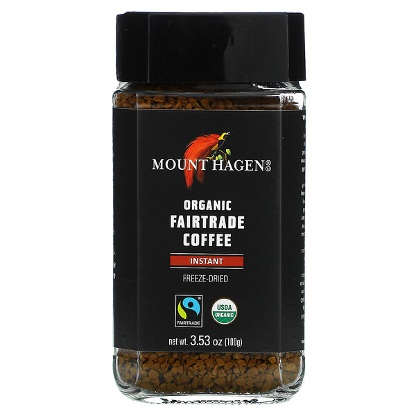 Органический растворимый кофе Fairtrade, 3,53 унции (100 г) Mount Hagen