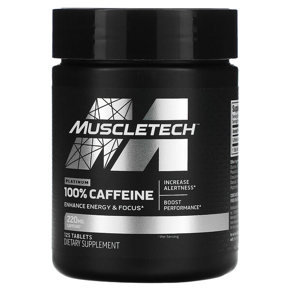 Platinum 100% кофеин, 220 мг, 125 таблеток Muscletech