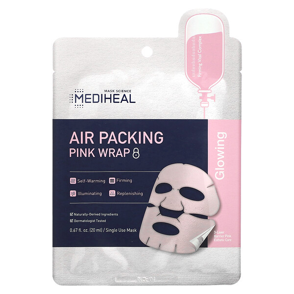 Air Packing, Розовая косметическая маска для обертывания, 1 лист, 0,67 ж. унц. (20 мл) Mediheal