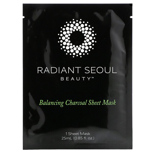 Balancing Charcoal Beauty Sheet Mask, 1 тканевая маска, 0,85 унции (25 мл) Radiant Seoul