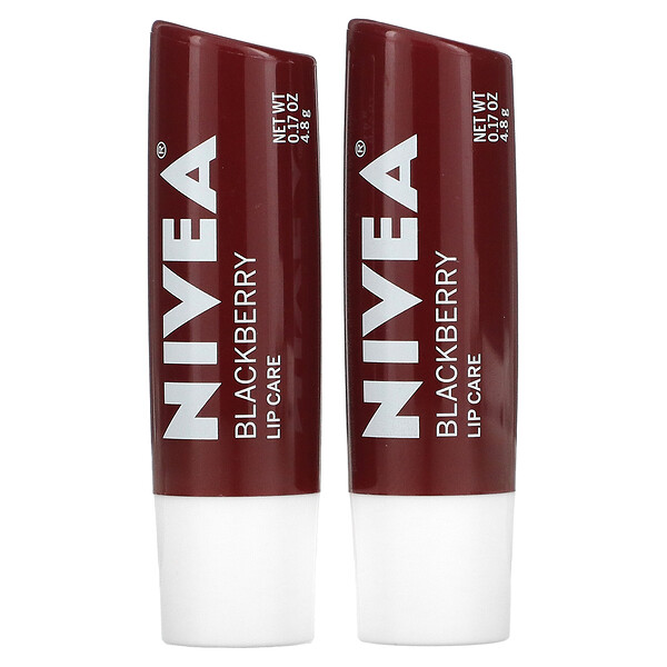 Tinted Lip Care, Ежевика, 2 упаковки по 0,17 унции (4,8 г) каждая Nivea
