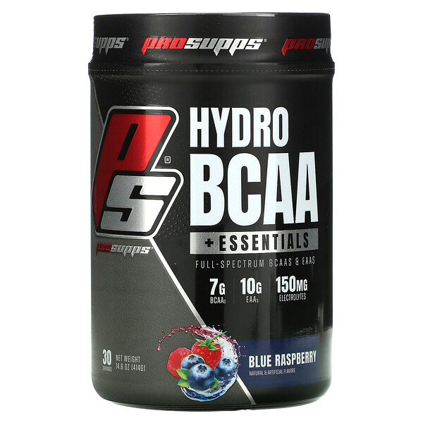 Hydro BCAA +Essentials, Голубая малина, 14,6 унций (414 г) ProSupps