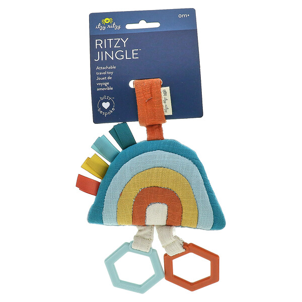 Ritzy Jingle, прикрепляемая дорожная игрушка, от 0 месяцев, радуга, 1 игрушка Itzy Ritzy