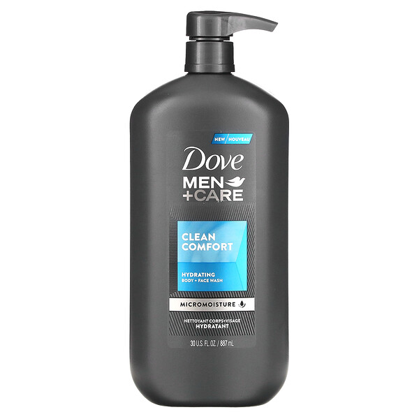 Men + Care, Body and Face Wash, Clean Comfort , 30 fl oz (887 ml) Dove