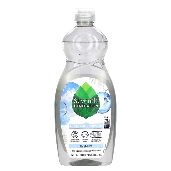 Dish Liquid, Free & Clear, 19 fl oz (561 ml) Seventh Generation