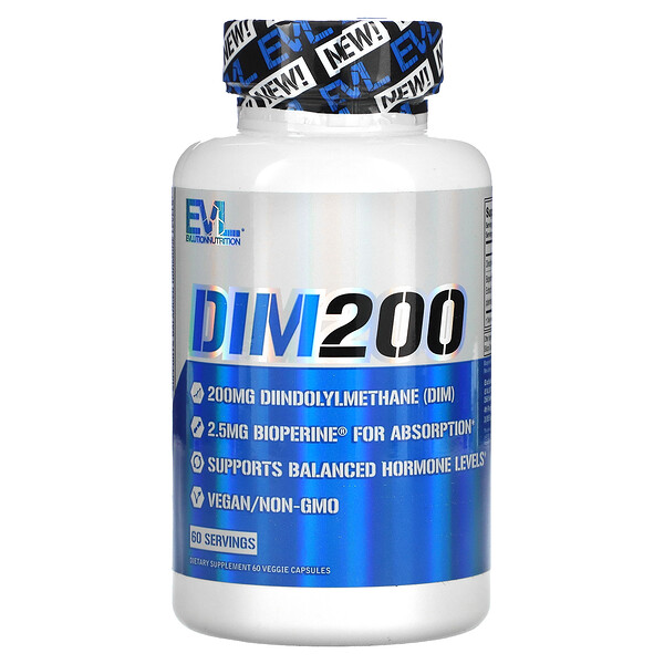 DIM 200, 200 mg, 60 Veggie Capsules EVLution Nutrition