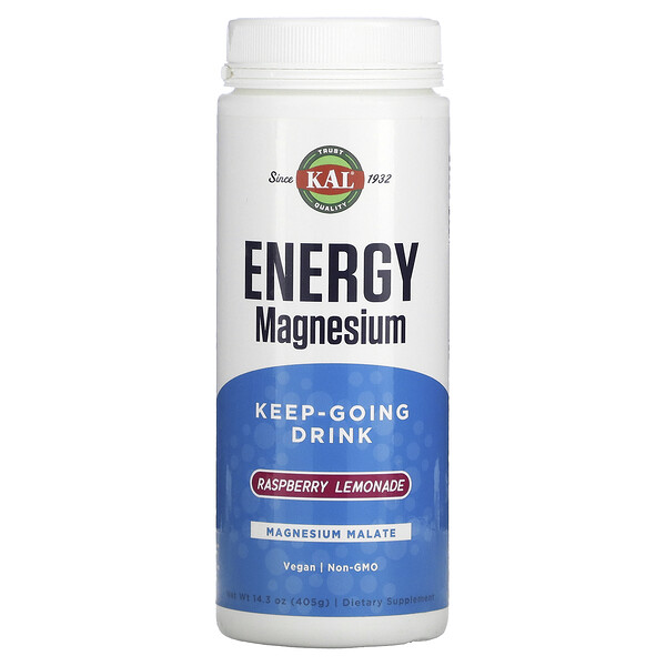 Energy Magnesium, Keep-Going Drink, Raspberry Lemonade, 14.3 oz (405 g) KAL