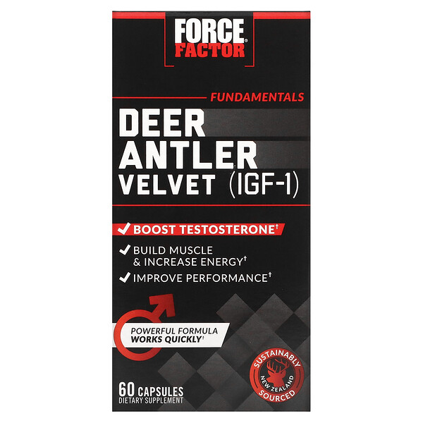 Deer Antler Velvet (IGF-1), 60 Capsules Force Factor
